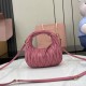 Replica Miu Miu Pink Mini Wander hobo bag - perfect clone with triangle logo