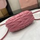 Replica Miu Miu Pink Mini Wander hobo bag - perfect clone with triangle logo