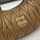 Replica Miu Miu Caramel Mini Wander hobo bag - perfect clone with triangle logo