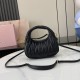 Replica Miu Miu Black Mini Wander hobo bag - perfect clone with triangle logo