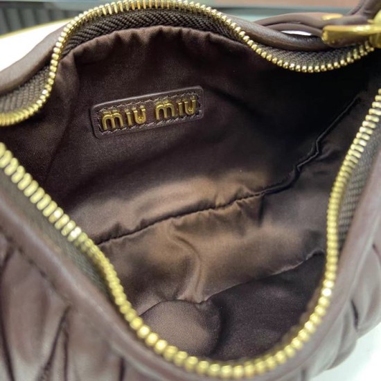 Replica Miu Miu Briarwood Mini Wander hobo bag - perfect clone with triangle logo