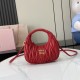 Replica Miu Miu Red Mini Wander hobo bag - perfect clone with triangle logo