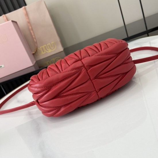 Replica Miu Miu Red Mini Wander hobo bag - perfect clone with triangle logo