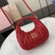 Replica Miu Miu Red Mini Wander hobo bag - perfect clone with triangle logo
