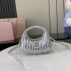 Replica Miu Miu Silver Mini Wander hobo bag - perfect clone with triangle logo