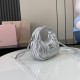 Replica Miu Miu Silver Mini Wander hobo bag - perfect clone with triangle logo