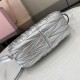 Replica Miu Miu Silver Mini Wander hobo bag - perfect clone with triangle logo