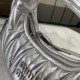 Replica Miu Miu Silver Mini Wander hobo bag - perfect clone with triangle logo