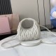 AAA Fake Miu Miu White Mini Wander Bag| miumiureplica.com Replica Miu Miu White Mini Wander hobo bag - perfect clone with triangle logo