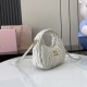 AAA Fake Miu Miu White Mini Wander Bag| miumiureplica.com Replica Miu Miu White Mini Wander hobo bag - perfect clone with triangle logo