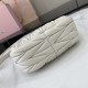 AAA Fake Miu Miu White Mini Wander Bag| miumiureplica.com Replica Miu Miu White Mini Wander hobo bag - perfect clone with triangle logo