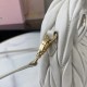 AAA Fake Miu Miu White Mini Wander Bag| miumiureplica.com Replica Miu Miu White Mini Wander hobo bag - perfect clone with triangle logo