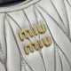 AAA Fake Miu Miu White Mini Wander Bag| miumiureplica.com Replica Miu Miu White Mini Wander hobo bag - perfect clone with triangle logo