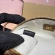 Replica Miu Miu Cocoa Brown suede clutch with gold chain strap