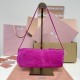 Replica Miu Miu Fuchsia Suede Pouch | Affordable Luxury Clutch Replica Miu Miu pink suede clutch with gold chain strap