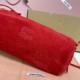 Replica Miu Miu Red suede clutch with gold chain strap