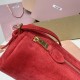 Replica Miu Miu Red suede clutch with gold chain strap