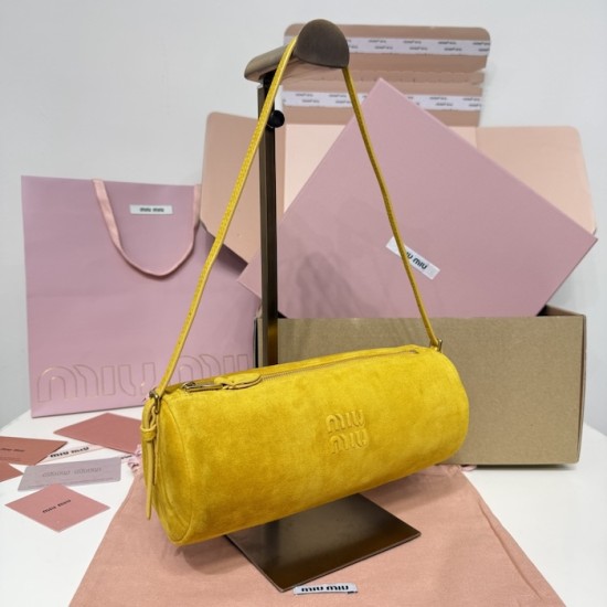 Replica Miu Miu Whiskey Suede Pouch | Affordable Luxury Clutch Replica Miu Miu Whiskey suede clutch with gold chain strap