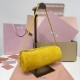 Replica Miu Miu Whiskey Suede Pouch | Affordable Luxury Clutch Replica Miu Miu Whiskey suede clutch with gold chain strap