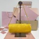 Replica Miu Miu Whiskey Suede Pouch | Affordable Luxury Clutch Replica Miu Miu Whiskey suede clutch with gold chain strap