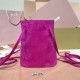Replica Miu Miu Fuchsia suede clutch with gold chain strap