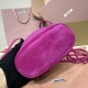 Replica Miu Miu Fuchsia suede clutch with gold chain strap