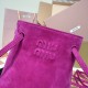 Replica Miu Miu Fuchsia suede clutch with gold chain strap