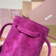 Replica Miu Miu Fuchsia suede clutch with gold chain strap