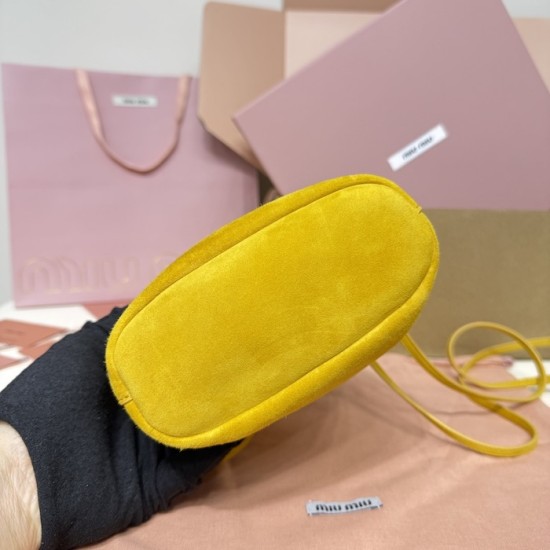 Replica Miu Miu Whiskey suede clutch with gold chain strap