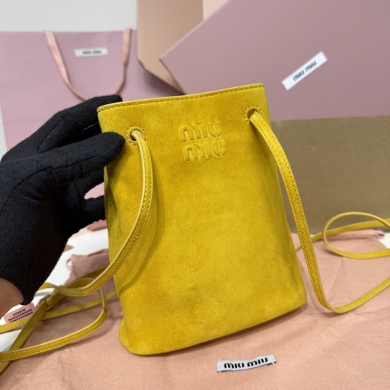 Replica Miu Miu Whiskey suede clutch with gold chain strap