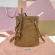 Replica Miu Miu Cocoa Brown suede clutch with gold chain strap