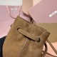 Replica Miu Miu Cocoa Brown suede clutch with gold chain strap