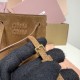 Replica Miu Miu Cocoa Brown suede clutch with gold chain strap