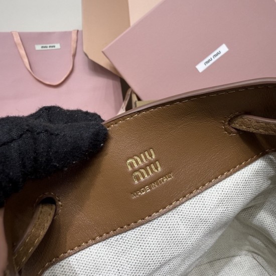 Replica Miu Miu Cocoa Brown suede clutch with gold chain strap