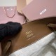 Replica Miu Miu Cocoa Brown suede clutch with gold chain strap