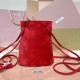 Replica Miu Miu Red suede clutch with gold chain strap