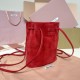 Replica Miu Miu Red suede clutch with gold chain strap