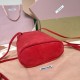 Replica Miu Miu Red suede clutch with gold chain strap