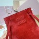 Replica Miu Miu Red suede clutch with gold chain strap