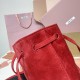 Replica Miu Miu Red suede clutch with gold chain strap
