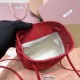 Replica Miu Miu Red suede clutch with gold chain strap