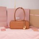 Replica Miu Miu Cognac Beau leather bag - perfect clone with triangle logo