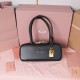 Replica Miu Miu Black Beau leather bag - perfect clone with triangle logo