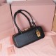 Replica Miu Miu Black Beau leather bag - perfect clone with triangle logo