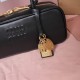 Replica Miu Miu Black Beau leather bag - perfect clone with triangle logo