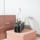 AAA Fake Miu Miu Black Beau Bag| miumiureplica.com Replica Miu Miu Black Beau leather bag - perfect clone with triangle logo