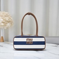 Miu Miu Beau Canvas and Leather Bag