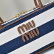Replica Miu Miu Beau Canvas and Leather Bag - perfect clone with triangle logo