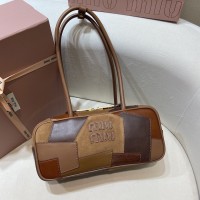 Miu Miu Cognac Beau leather patchwork bag