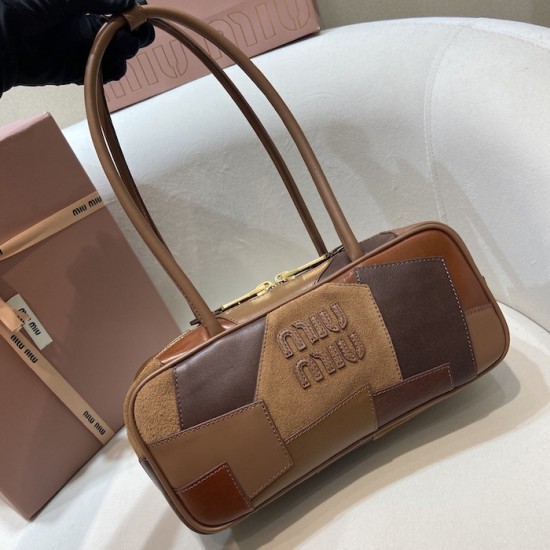 Replica Miu Miu Beau patchwork bag - perfect clone with triangle logo